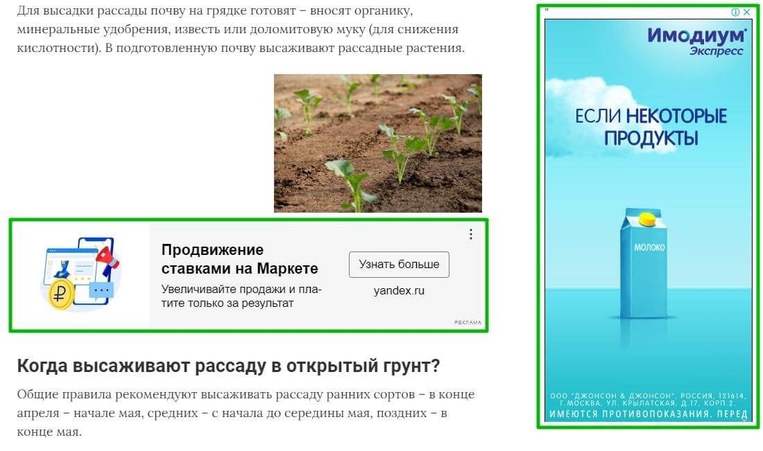 Реклама показывается на всех сайтах, подключенных к Google Adsense и рекламной сети «Яндекса»