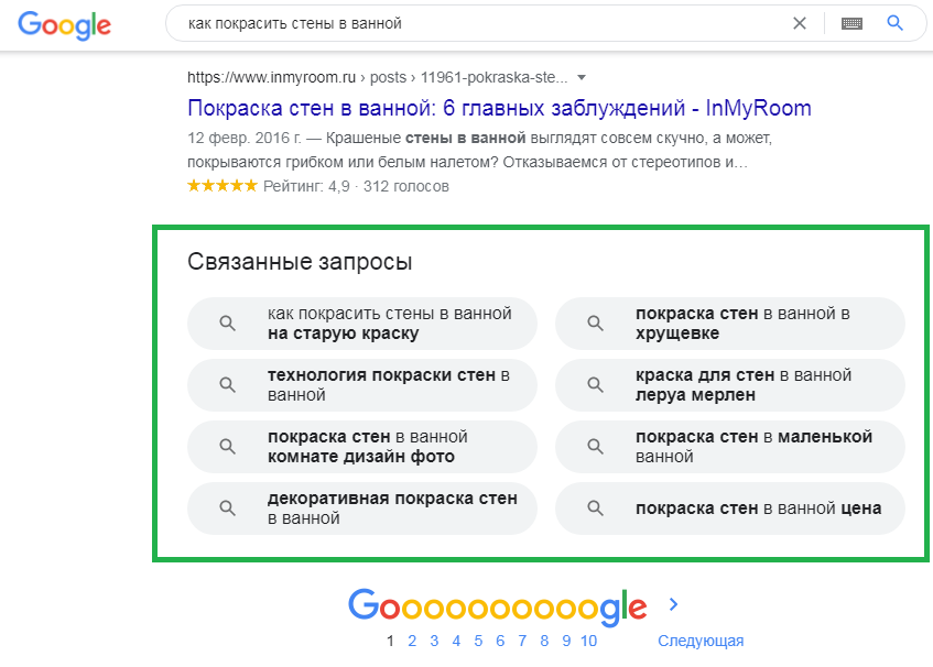 Google и «Яндекс» обычно показывают похожие запросы в нижней части выдачи