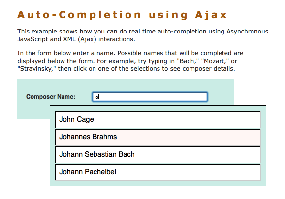 AJAX позволяет добавить автозаполнение без перезагрузки страницы