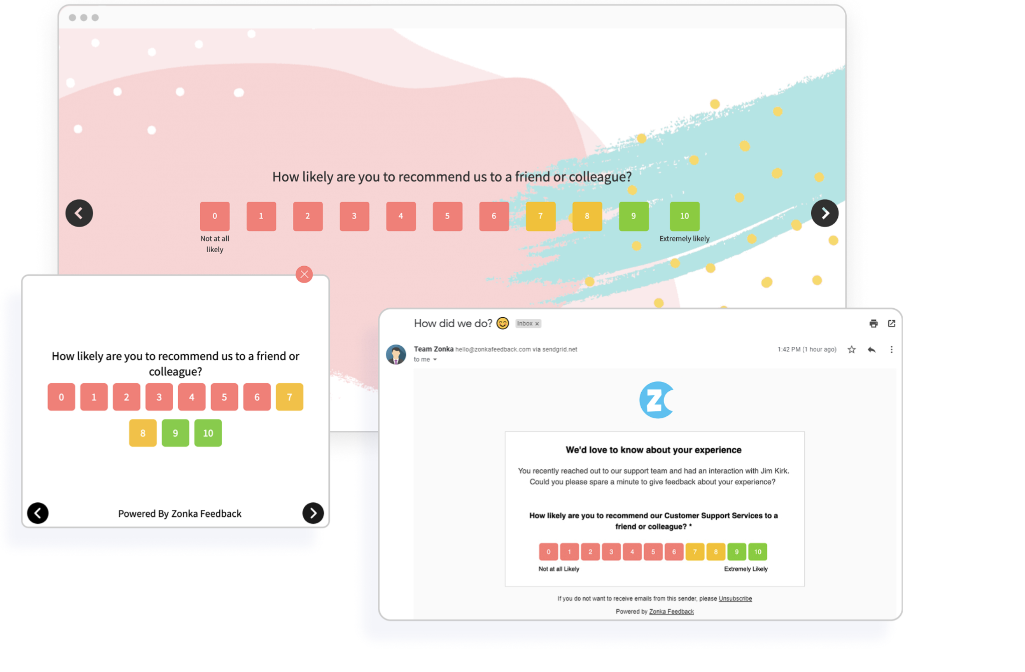 Пример форм, созданных в Zonka Feedback