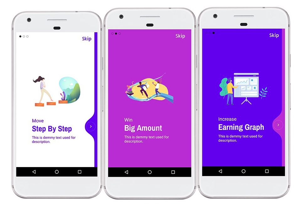 Три экрана — возможность рассказать о трех преимуществах