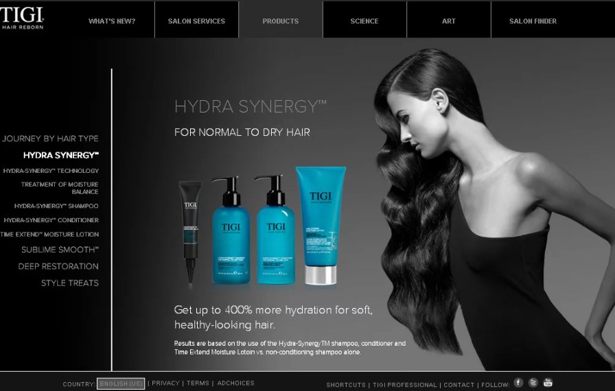 Пример сайта в черных тонах