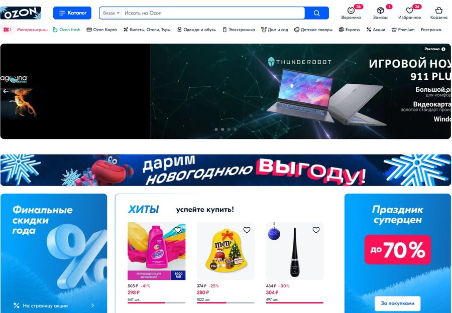 …в качестве примера можно привести маркетплейс OZON