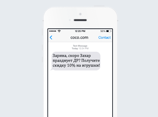 Пример на основе SMS-рассылки