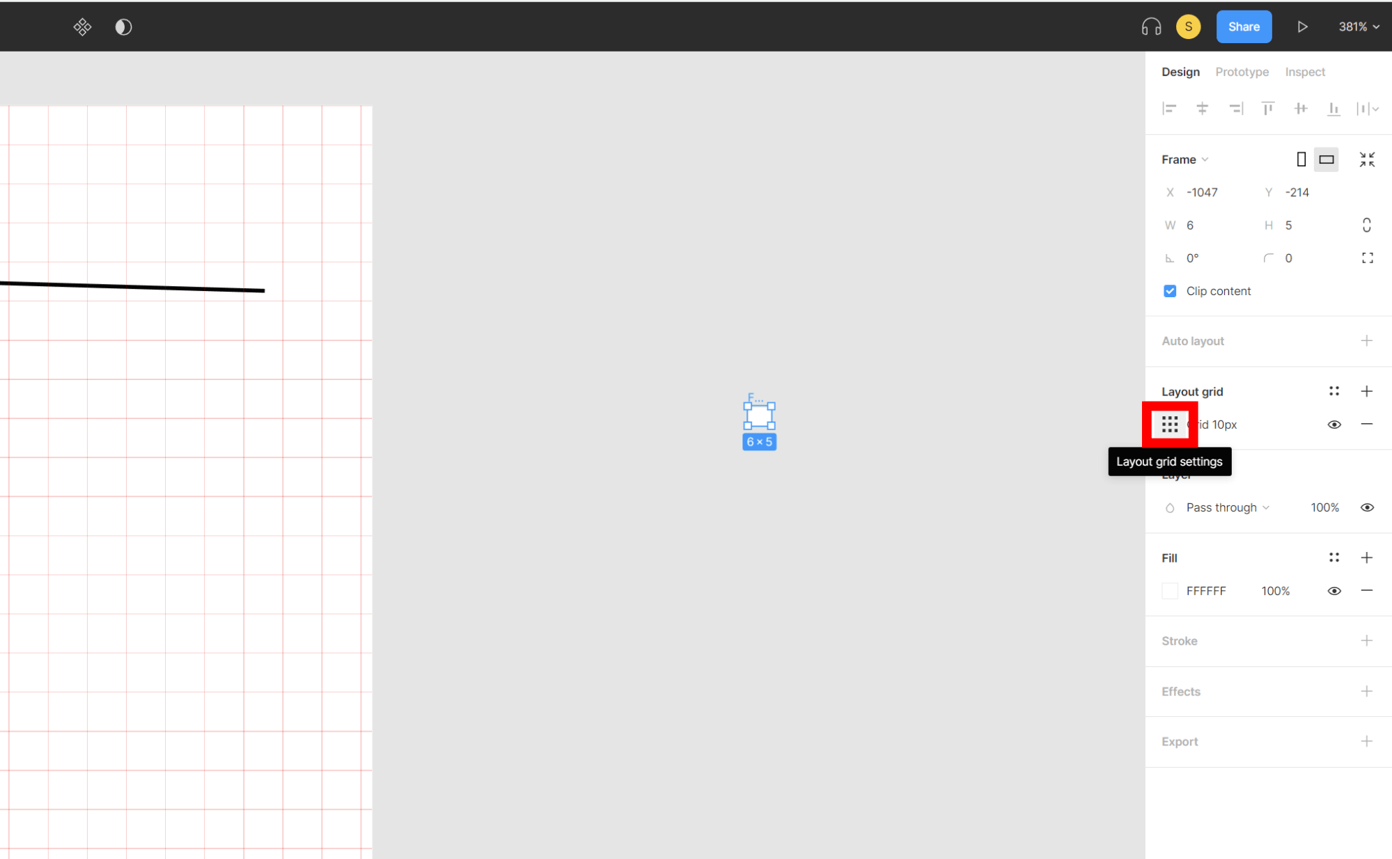 Чтобы настроить сетку для слоя, кликните по иконке Layout grid settings