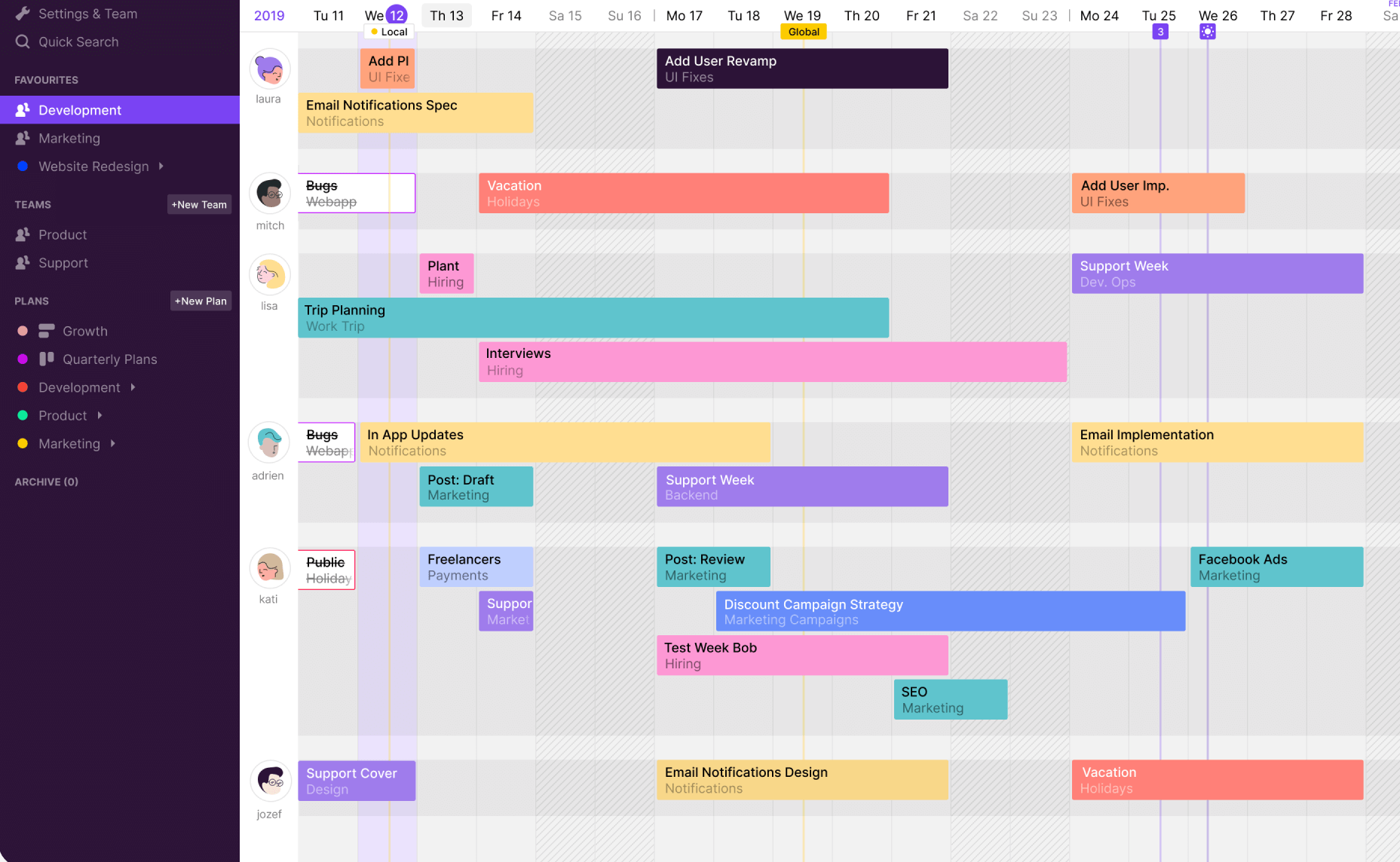 Planning apps. Toggl Plan. Программа для планирования задач. Трекер для управления проектами. Временная шкала для планирования.
