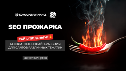 SEO Прожарка 3.0: бесплатный онлайн-разбор вашего сайта, огненная импровизация и фирменный кокосовый вайб